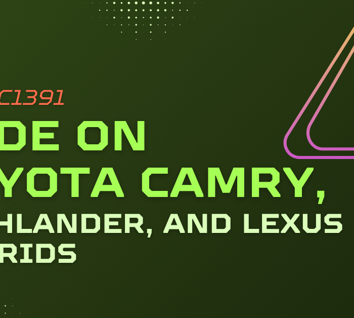 Fixing C1391 Code on Toyota Camry, Highlander, and Lexus Hybrids