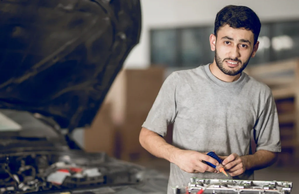 repairman repairing abs
