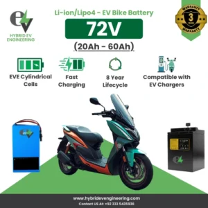 72V Li-ion / LiFePO₄ EV Bike Battery (20Ah–60Ah)