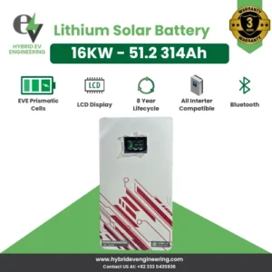16KW 51.2V - 314Ah Lithium Solar Battery | 5120Wh EVE Cells | LCD + Bluetooth