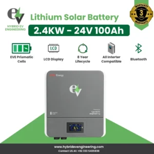 24V 100Ah Lithium Solar Battery with EVE Prismatic Cells & Smart BMS