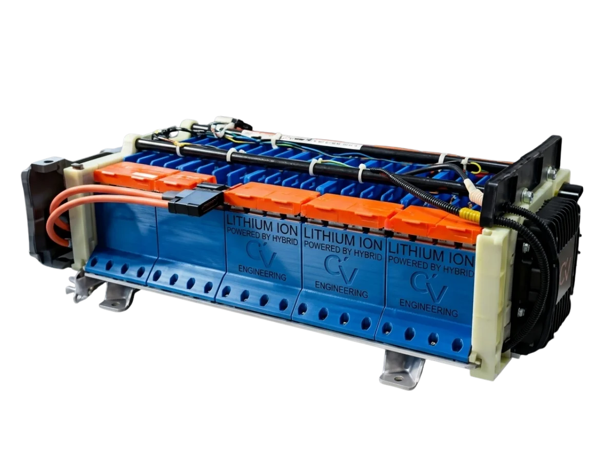 Custom lithium EV car battery pack built by Hybrid EV Engineering