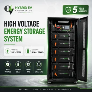 Custom High Voltage Battery 90V–1000V | Industrial LiFePO4 & NMC Energy Storage